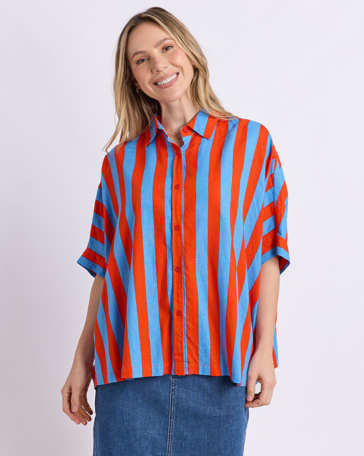Palermo Stripe Shirt | Tangello Blue Stripe