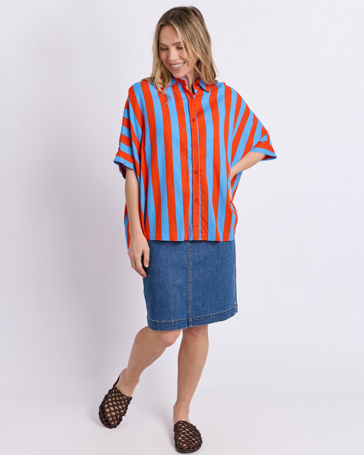 Palermo Stripe Shirt | Tangello Blue Stripe