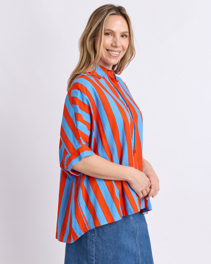 Palermo Stripe Shirt | Tangello Blue Stripe