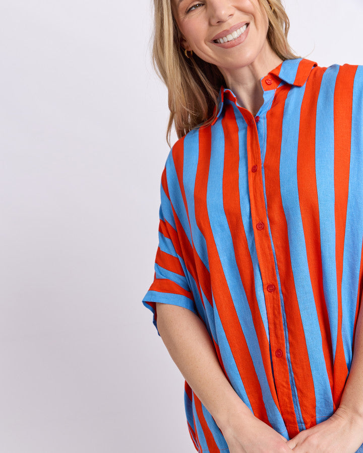 Palermo Stripe Shirt | Tangello Blue Stripe