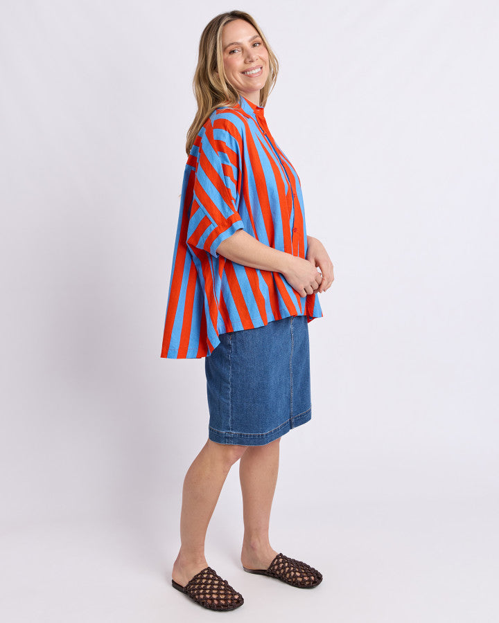 Palermo Stripe Shirt | Tangello Blue Stripe