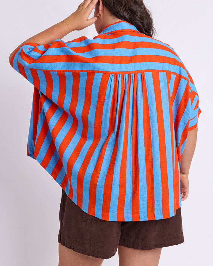 Palermo Stripe Shirt | Tangello Blue Stripe