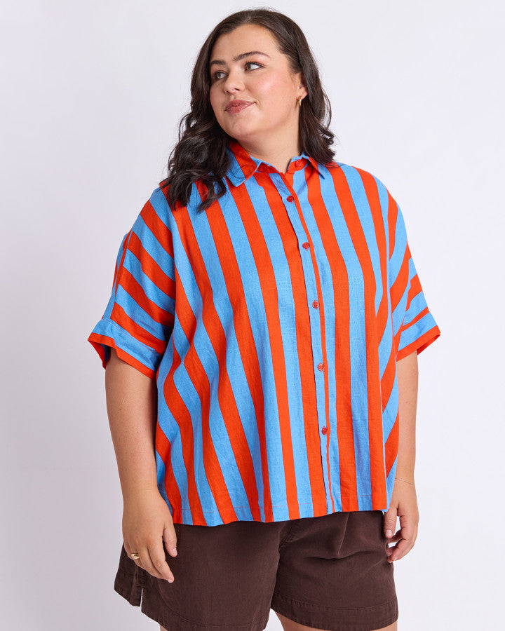 Palermo Stripe Shirt | Tangello Blue Stripe
