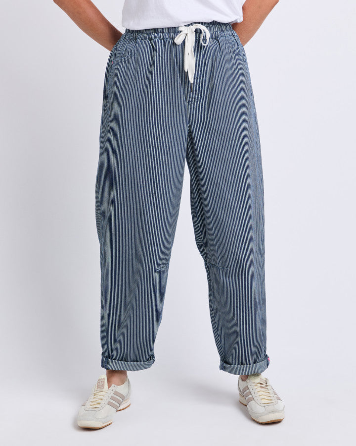Penny Pinstripe Barrel Jogger
