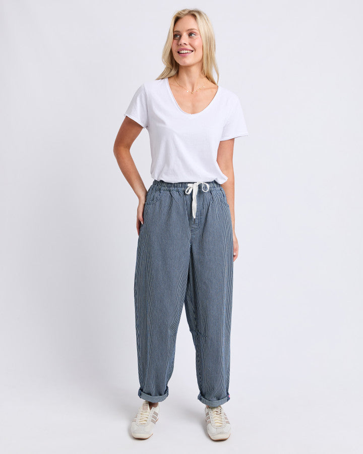 Penny Pinstripe Barrel Jogger