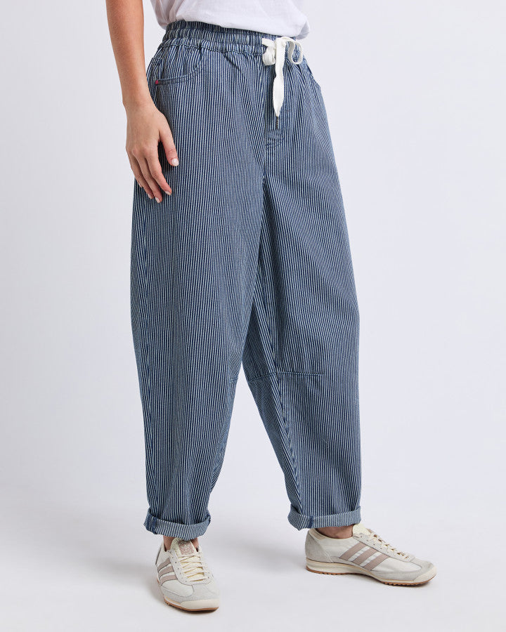 Penny Pinstripe Barrel Jogger