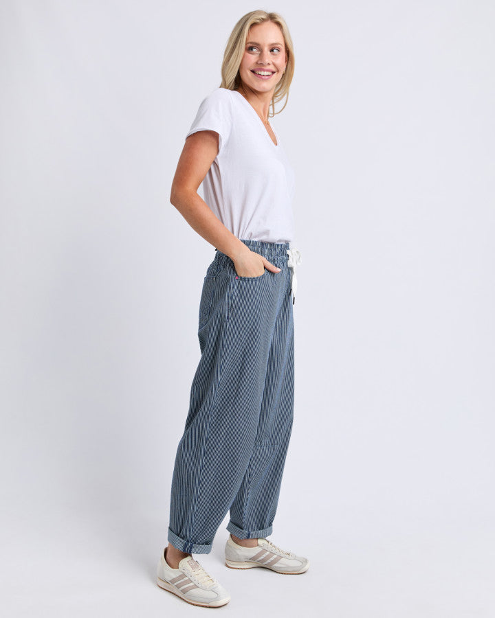 Penny Pinstripe Barrel Jogger