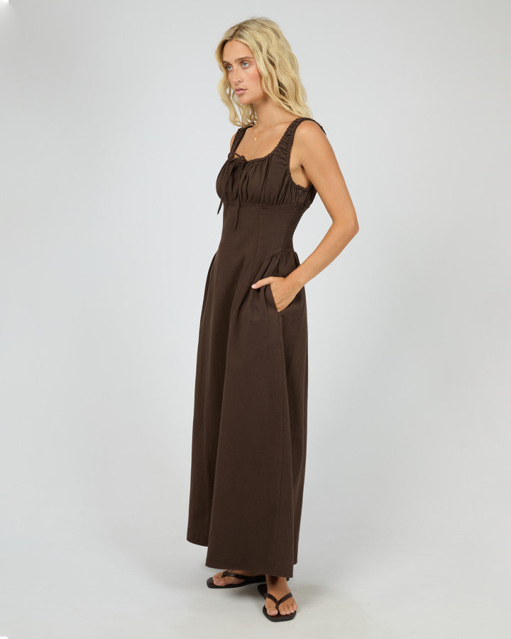 Poppy Denim Dress | Brown
