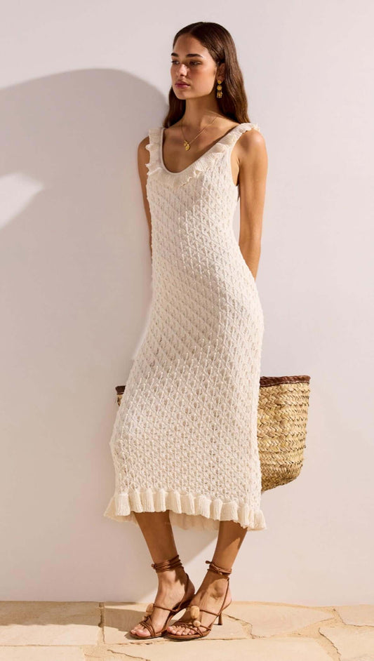 Sabine Pointelle Midi Dress