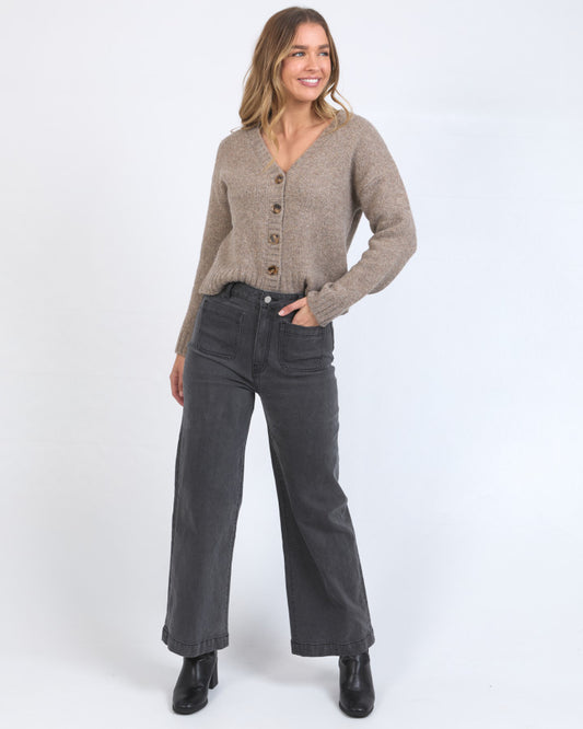 Sarah Wide Leg Jean | Washed Black