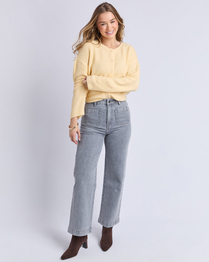Sarah Wide Leg Jean | Washed Grey