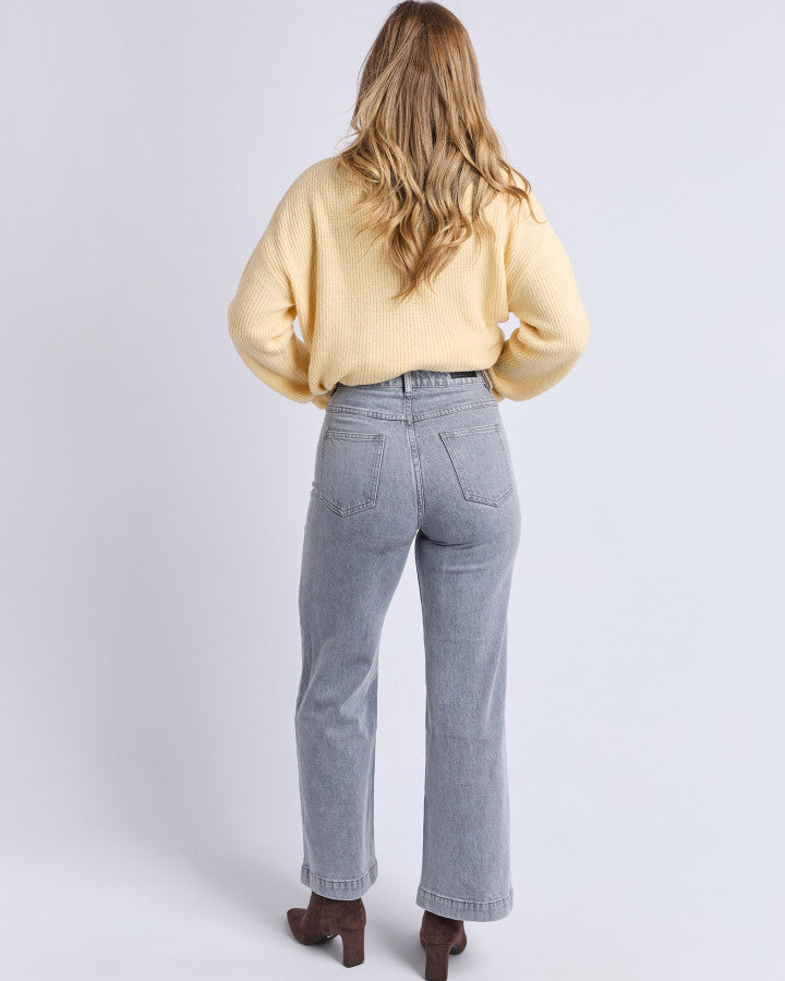 Sarah Wide Leg Jean | Washed Grey
