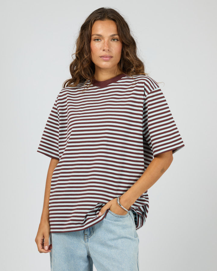Stripe Short Sleeve Tee | Light Blue