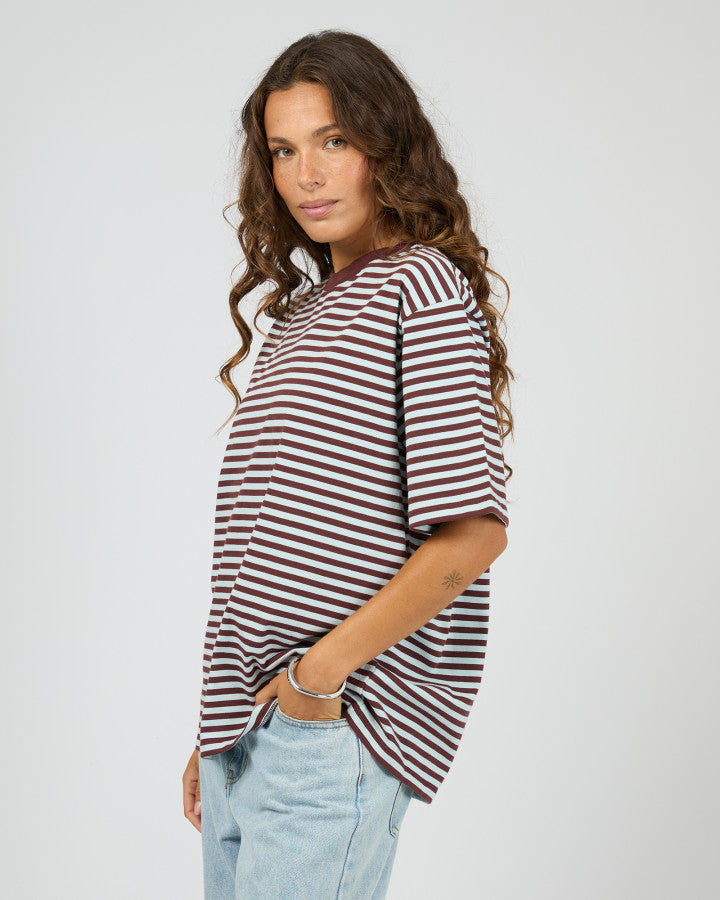 Stripe Short Sleeve Tee | Light Blue