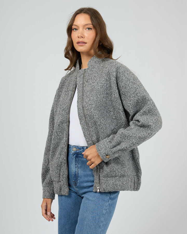 Tahlea Bomber Jacket | Grey Marle