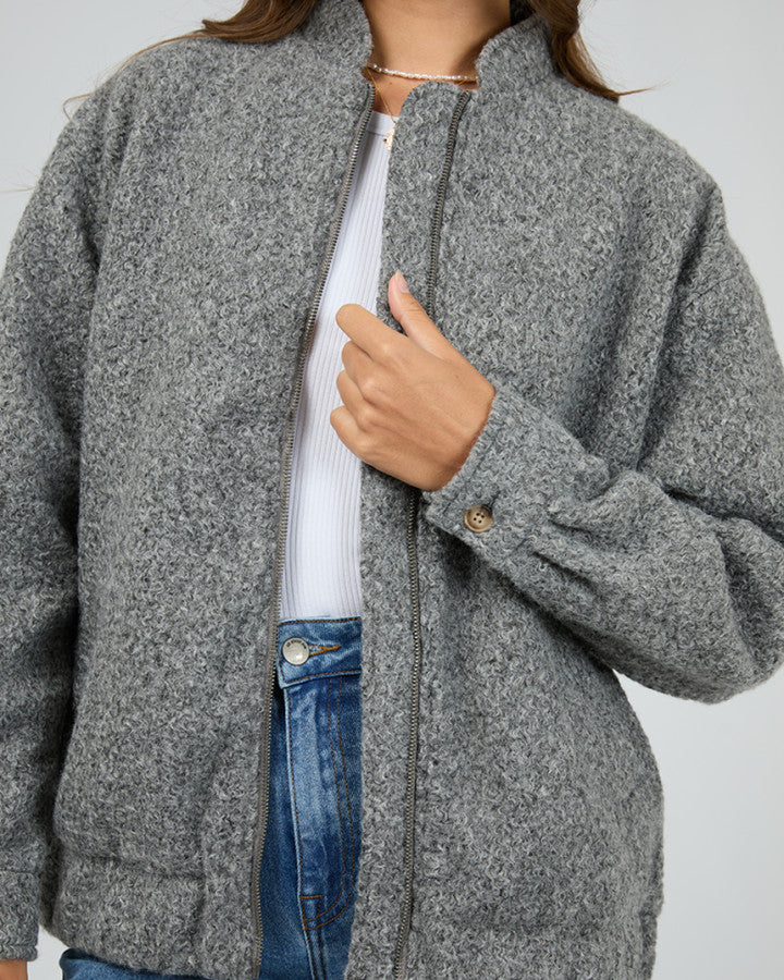 Tahlea Bomber Jacket | Grey Marle