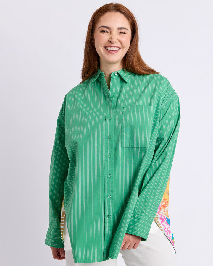 Tropical Muse Shirt Greenbriar Stripe