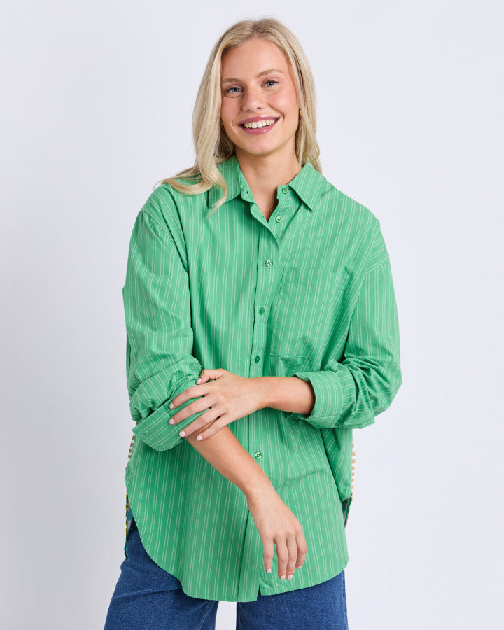 Tropical Muse Shirt Greenbriar Stripe