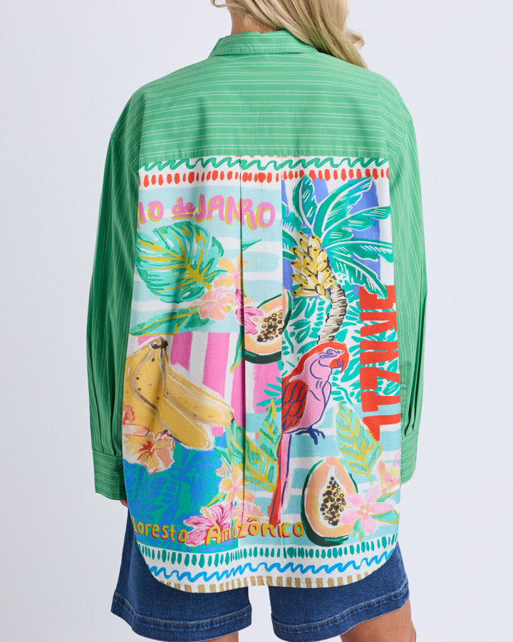 Tropical Muse Shirt Greenbriar Stripe