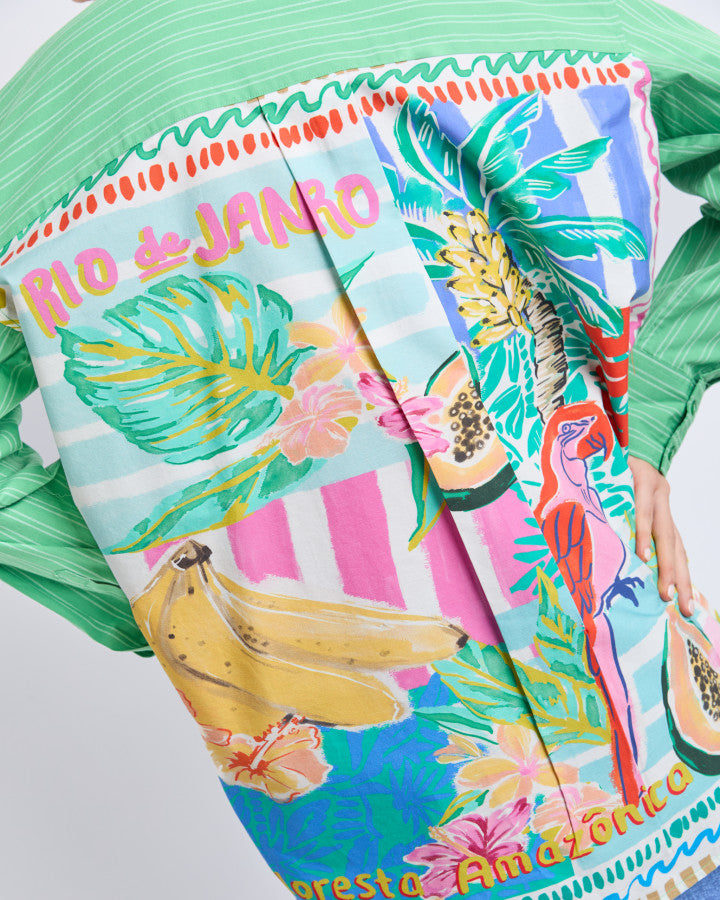 Tropical Muse Shirt Greenbriar Stripe