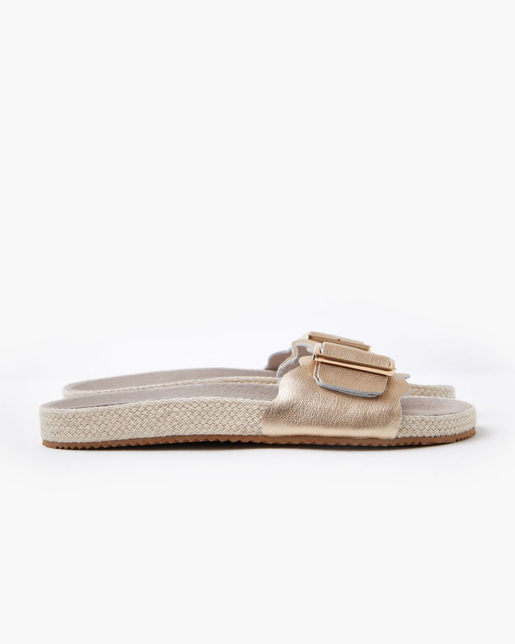 Bex Leather Slide | Platinum