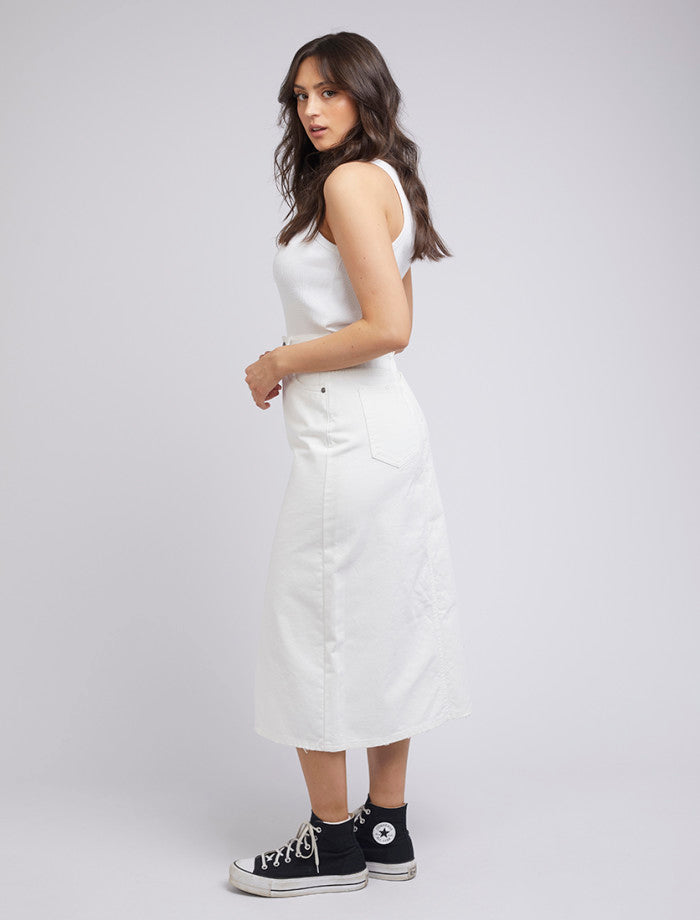 Jessie Midi Skirt | Vintage White