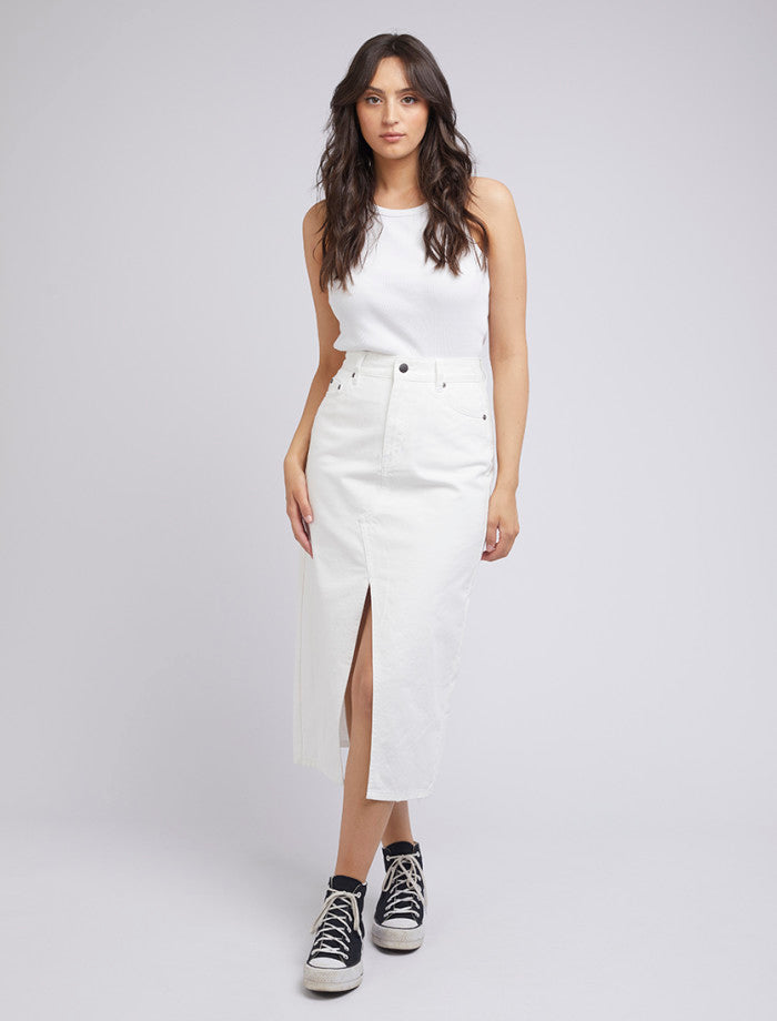 Jessie Midi Skirt | Vintage White