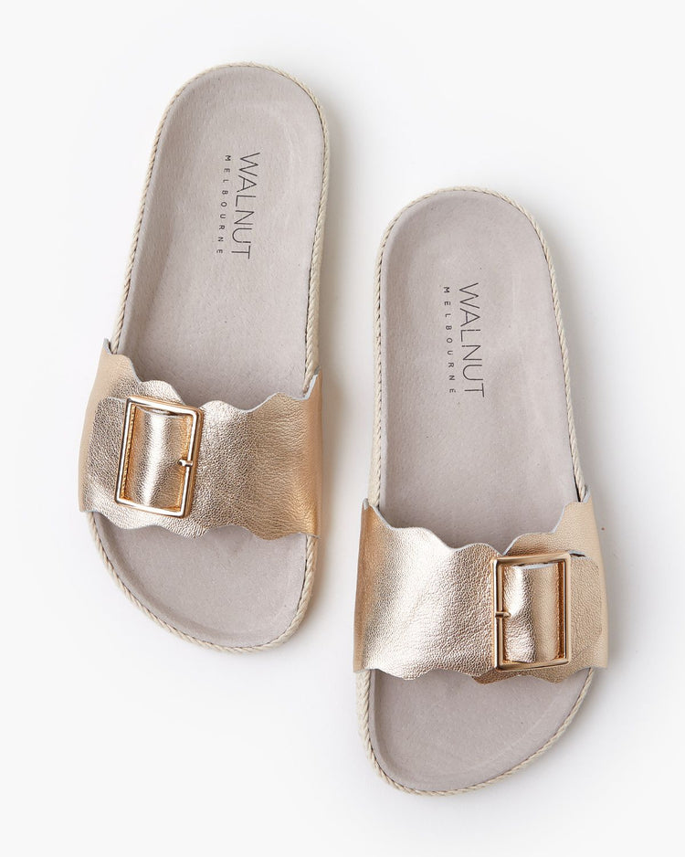 Bex Leather Slide | Platinum